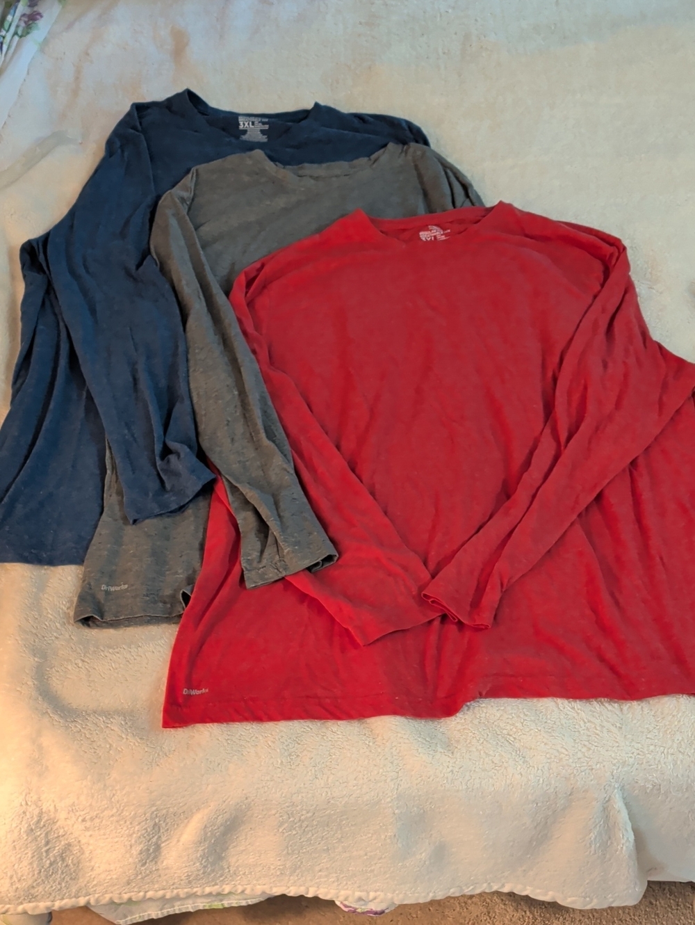 3 Pcs. Athletic Works DriWorks Mesh Active Long Sleeve Tees 3XL